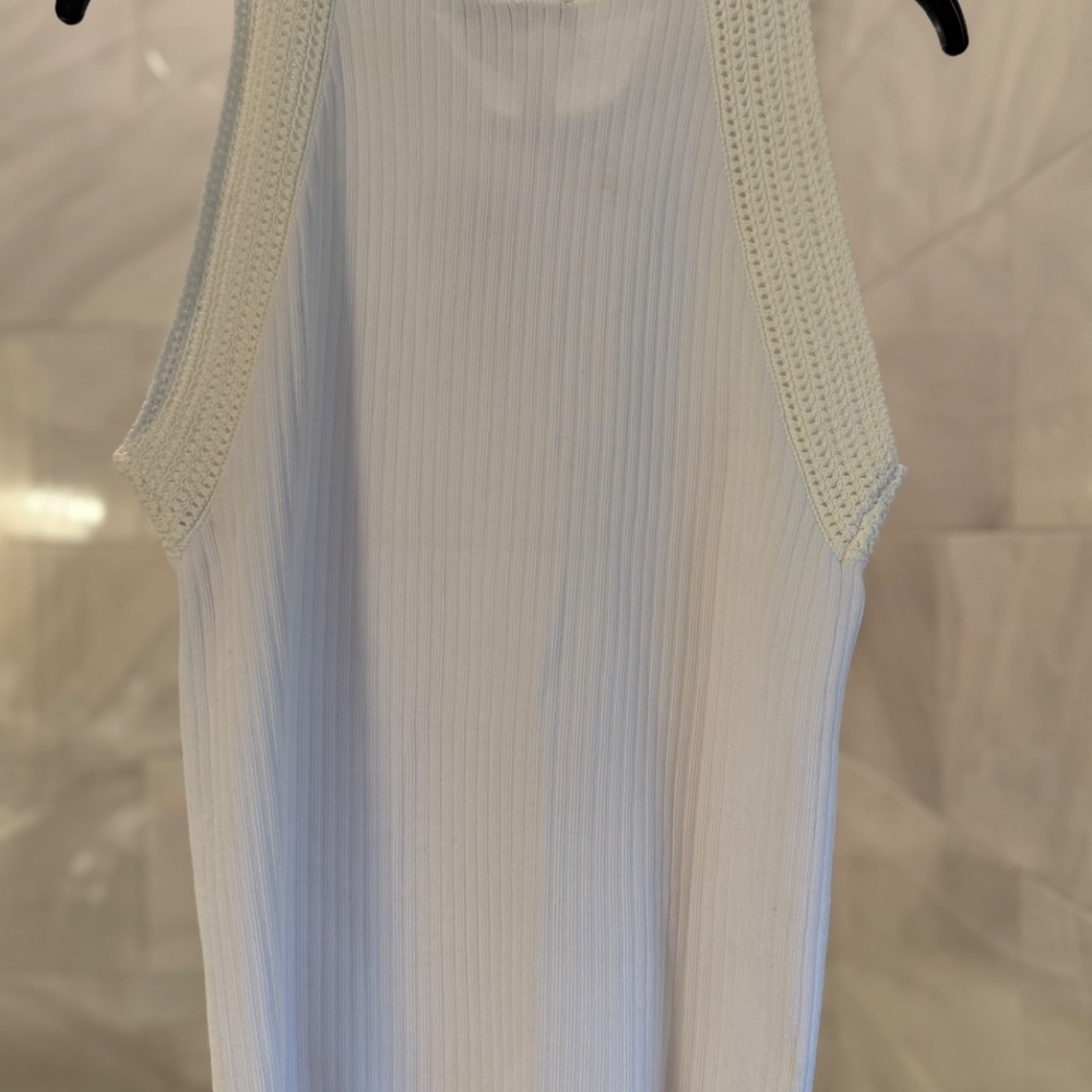 NWT Ann Taylor Women’s Crochet Trimmed Sweater Shell, Size Large, White - Picture 5 of 7